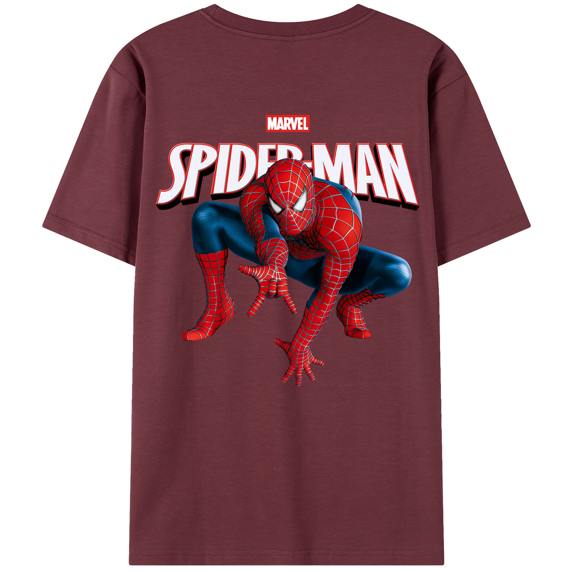 （画像用） Spider Man スパイダーマン 綿100％半袖Tシャツ（背面プリント）